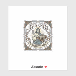 Jesus Schaken Strategie Symbool Jezus Schaken Stra Sticker