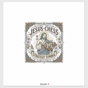 Jesus Schaken Strategie Symbool Jezus Schaken Stra Sticker
