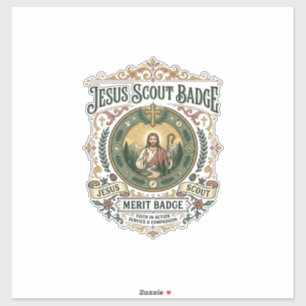 Jesus Scout Badge Verdienste Badge Jezus Scout Bad Sticker