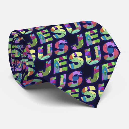 Jésus Se Connecter Cravate multicolores (Roulé)