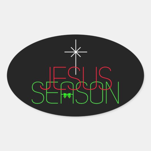 Jesus Season Ovale Sticker (Voorkant)