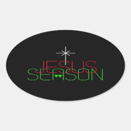 Jesus Season Ovale Sticker