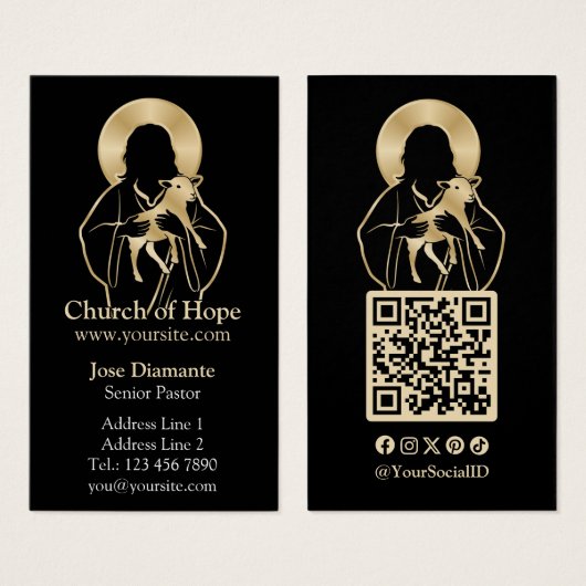 Jesus Shepherd Vertical Business Card (Devant & derrière)