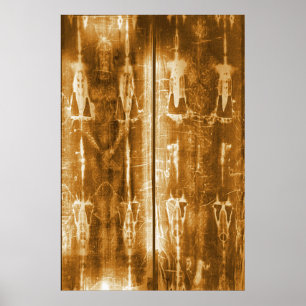 Jesus Shroud of Turin Negative Afbeelding Front &  Poster