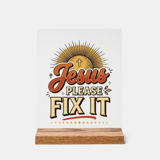 Jésus S'il Vous Plaît Réparez-Le Typographie Chrét (Recto)
