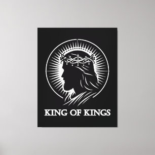 Jesus silhouet Koning der koningen Canvas Afdruk