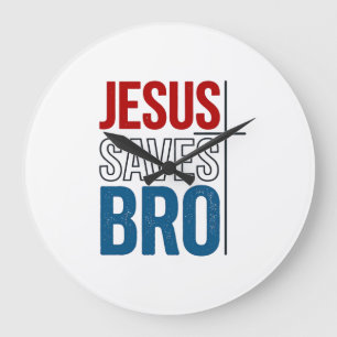 Jesus Slaat Bro Christelijke Typografie T-Shirt On Grote Klok