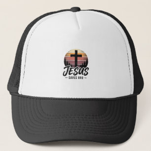 Jesus Slaat Bro Vintage Kruik Kruis Shirt Desi Trucker Pet