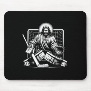 Jesus Slaat Hockeykeeper Christian Op Muismat