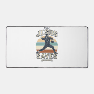 Jesus Slaat Honkbal Vintage Christelijke Vector On Bureaumat