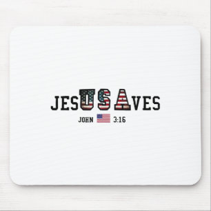 Jesus Slaat Op Jezus Slaat Op Amerika Amerikaanse Muismat