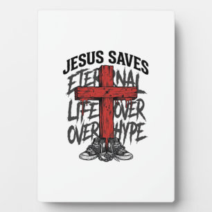 Jesus Slaat Oude Kruis Christelijke Streetwear Shi Fotoplaat