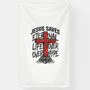 Jesus Slaat Oude Kruis Christelijke Streetwear Shi Spandoek