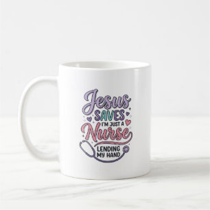 Jesus Slaat Verpleegster Faith Shirt Ontwerp_1 Koffiemok