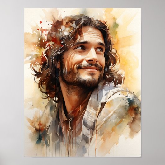 Jesus Smiling Art Poster (Voorkant)