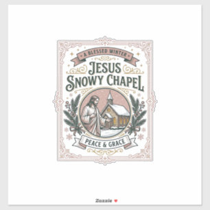 Jesus Sneeuwkapel Jezus Sneeuwkapel Christelijk Ge Sticker