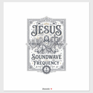 Jesus Soundwave Frequentie Jesus Soundwave Frequen Sticker
