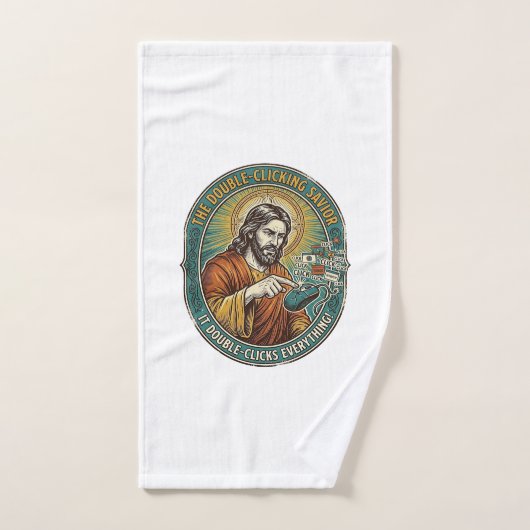 Jésus Souris Double Clic Cassée Bureau IT Tech (Serviette à main)