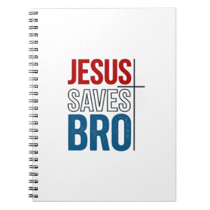 Jesus Spaart Bro Christelijke Typography T-Shirt O Notitieboek