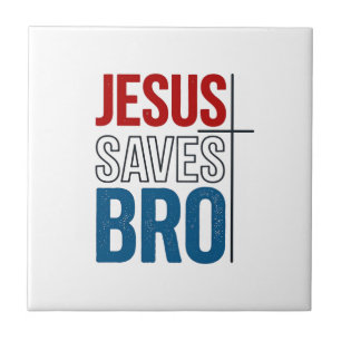 Jesus Spaart Bro Christelijke Typography T-Shirt O Tegeltje