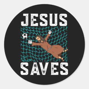 Jesus Spaart I Christelijk Geloof I Jezus Voetbal Ronde Sticker