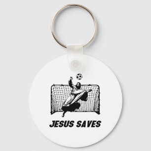 Jesus Spaart Jezus Gered Voetbal Doelpunt Doelman Sleutelhanger