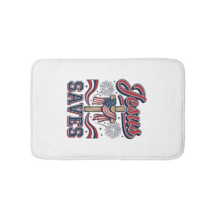 Jesus Spaart Patriottische Christelijke Vintage T- Badmat