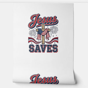 Jesus Spaart Patriottische Christelijke Vintage T- Behang