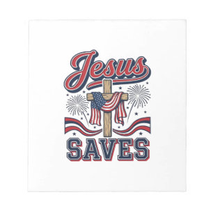 Jesus Spaart Patriottische Christelijke Vintage T- Notitieblok