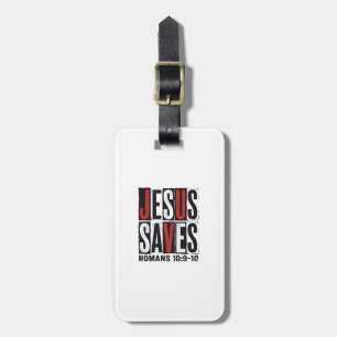 Jesus Spaart Romeinen 10_9 Christelijk Vintage T-s Bagagelabel
