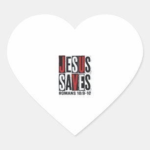 Jesus Spaart Romeinen 10_9 Christelijk Vintage T-s Hart Sticker