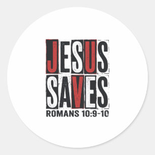 Jesus Spaart Romeinen 10_9 Christelijk Vintage T-s Ronde Sticker