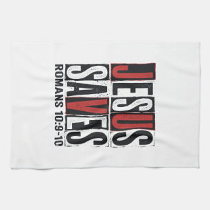 Jesus Spaart Romeinen 10_9 Christelijk Vintage T-s Theedoek