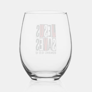 Jesus Spaart Romeinen 10_9 Christelijk Vintage T-s Wijnglas Zonder Voet
