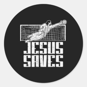Jesus Spaart Voetbal Christelijke Keeper Doelpunte Ronde Sticker