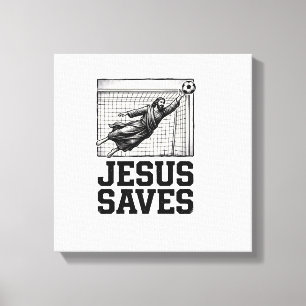 Jesus Spaart Voetbal Keeper Vintage Gravure Shirt_ Canvas Afdruk
