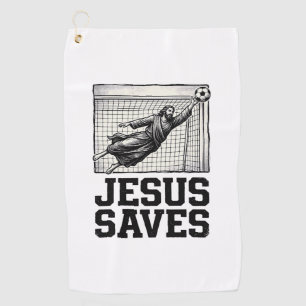 Jesus Spaart Voetbal Keeper Vintage Gravure Shirt_ Golfhanddoek