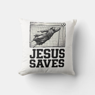 Jesus Spaart Voetbal Keeper Vintage Gravure Shirt_ Kussen