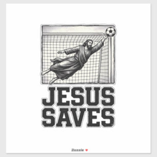 Jesus Spaart Voetbal Keeper Vintage Gravure Shirt_ Sticker