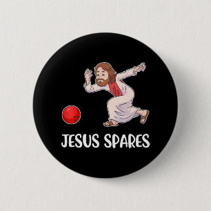 Jesus Spares Bowling Ronde Button 5,7 Cm