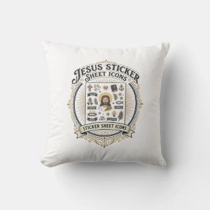 Jesus sticker sheet pictogrammen Jesus sticker she Kussen