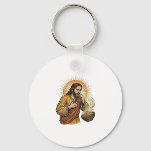 Jesus stikt in droge Tortilla Chip Kruimel Voedsel Sleutelhanger