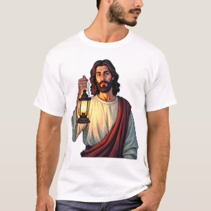 Jesus Stille Lantaarn Vintage Gravure T-shirt