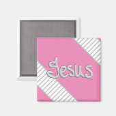 Jesus Striped Pattern Magnet Magneet (Voorkant / Achterkant)