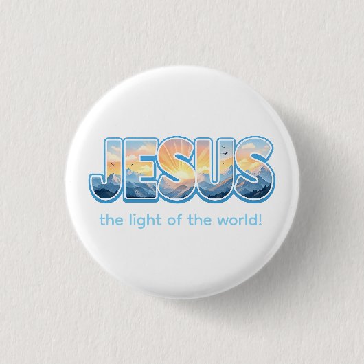 Jesus Sunrise Ronde Button 3,2 Cm (Voorkant)