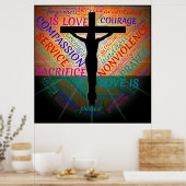 Jésus sur la croix, Non-violence, affiche d'accept (Cuisine)