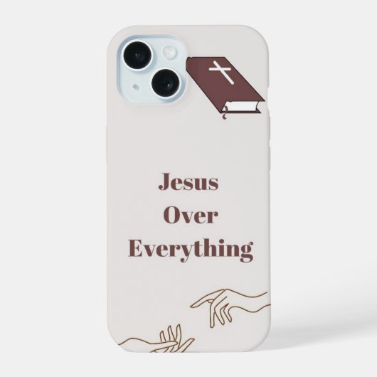 "Jésus sur tout" IPhone 15 téléphone case (Verso)