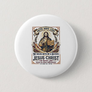 Jesus Surfen T-Shirt Inspirerend Geloof Ronde Button 5,7 Cm
