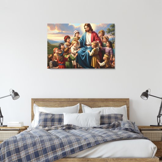Jesus Surrounded by Children Canvas Afdruk (Insitu (Slaapkamer))