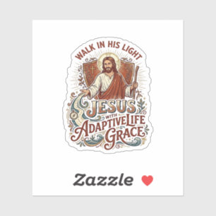 Jesus T-shirt voor stimulans bij een beperking Sticker